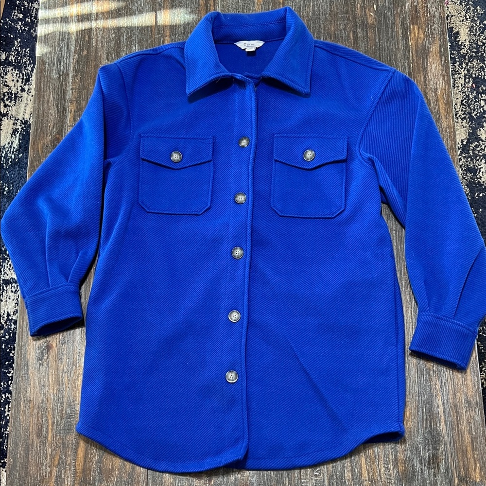Women's Blue Button Down Thick Shirt